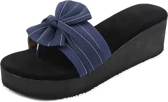 Shoestail Stylish slides slippers | flip flops heels | fashion slippers (Blue, numeric_8)-thumb3