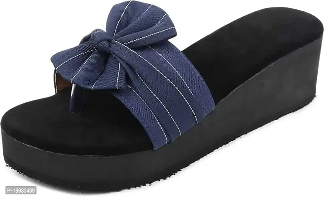 Shoestail Stylish slides slippers | flip flops heels | fashion slippers (Blue, numeric_8)-thumb4