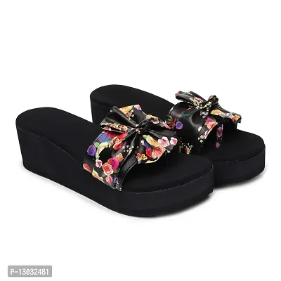 Buy FEET RUNNER Stylish Platform Black Wedge Heel Sandals Slippers for  Ladies,Women Girls (Size-36) at Amazon.in