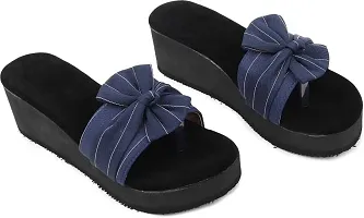 Shoestail Stylish slides slippers | flip flops heels | fashion slippers (Blue, numeric_8)-thumb2