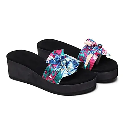 Shoestail Stylish slides slippers | flip flops heels | fashion slippers? (Blue, numeric_8)