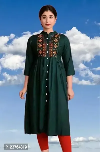 Stylish Rayon Stitched Kurta For Women-thumb0