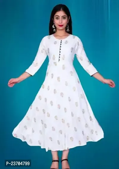 Stylish Rayon Stitched Kurta For Women-thumb0