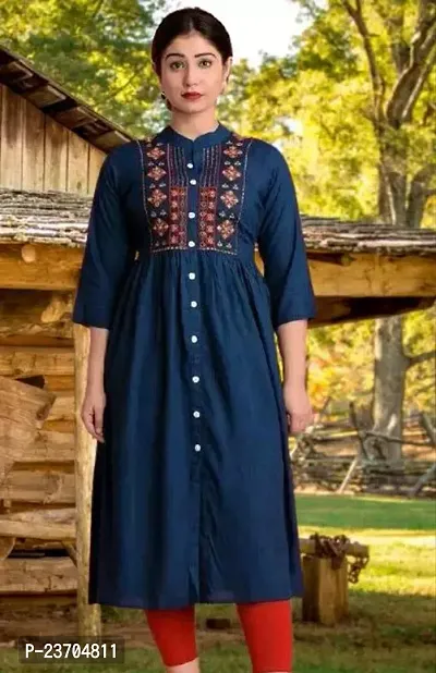 Stylish Rayon Stitched Kurta For Women-thumb0