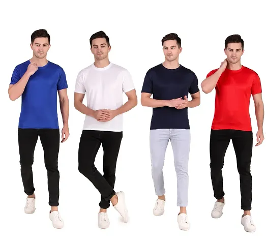 Classic Solid Tshirt for Men, Pack of 4