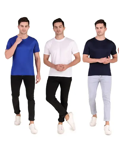 Classic Solid Tshirt for Men, Pack of 3