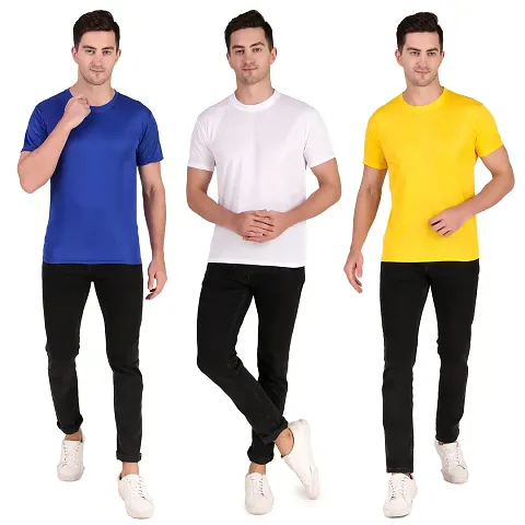 Classic Solid Tshirt for Men, Pack of 3