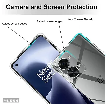 CASEPie Clear Back Case Cover for OnePlus Nord 2T 5G | Shockproof Design | Camera Protection Bump | Plain Cover(TPU | Transparent)-thumb2