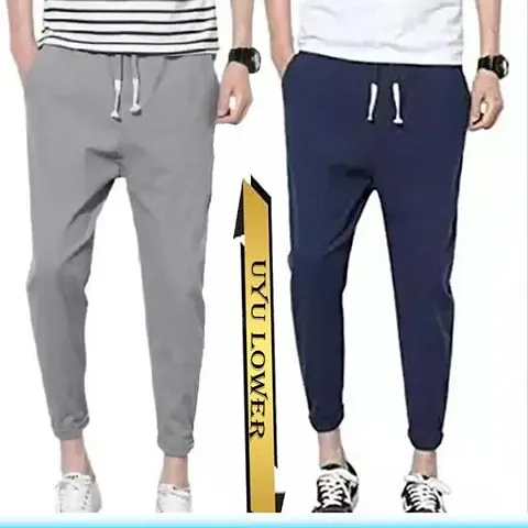 Stylish Blend Regular Track Pants For Men, Pack Of 2