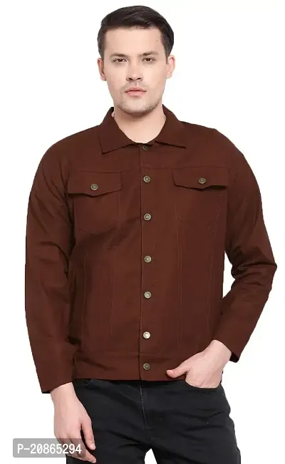 VOXATI Men's Slim Fit Jacket kjtv209-xxxxl_Brown_XXXX-Large-thumb0