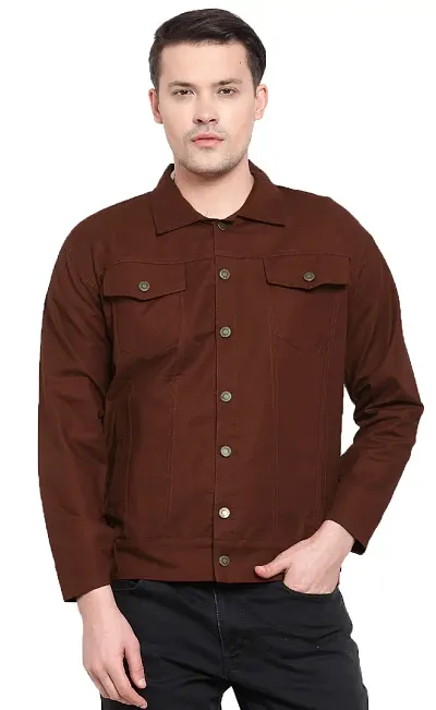 VOXATI Men's Slim Fit Jacket kjtv209-m_Brown_Medium