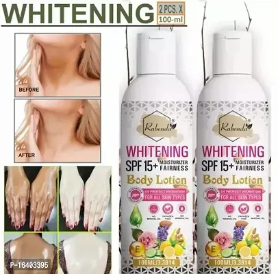 Rabenda Whitening Body Lotion On Spf15+ Skin Lighten  Brightening Body Lotion Cream 100 Ml Pack Of 2 Lotion  Creams-thumb0