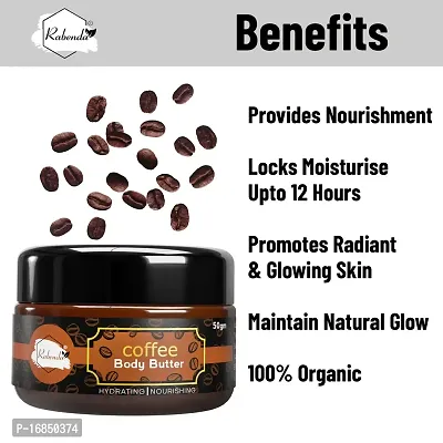 Coffee  Shea Body Butter Moisturizer | 72Hrs Moisturization, Reduces Stretch Marks  Heals Dry Skin | Body Butter Lotion Cream for Women  Men | Non-Sticky for All Skin Types (50gm)-thumb2