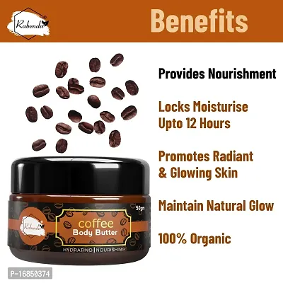 Coffee  Shea Body Butter Moisturizer | 72Hrs Moisturization, Reduces Stretch Marks  Heals Dry Skin | Body Butter Lotion Cream for Women  Men | Non-Sticky for All Skin Types (50gm)-thumb5