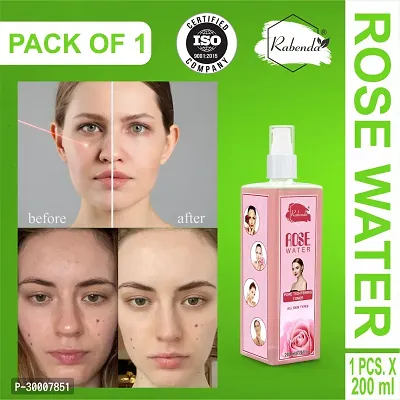 Rabenda Rose Water, Helps in Skin toning, For Men and Women, Gulab Jal, Chemical Free  (200 ml) PackOf 1