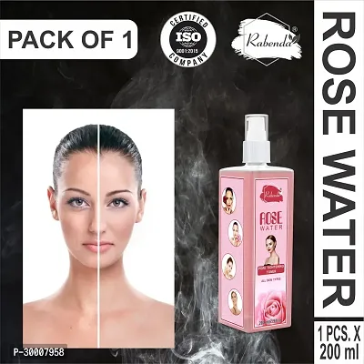 Rabenda Rose Water, Helps in Skin toning, For Men and Women, Gulab Jal, Chemical Free  (200 ml) PackOf 1