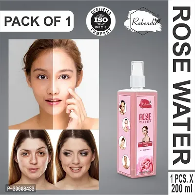 Rabenda Rose Water, Helps in Skin toning, For Men and Women, Gulab Jal, Chemical Free  (200 ml) PackOf 1