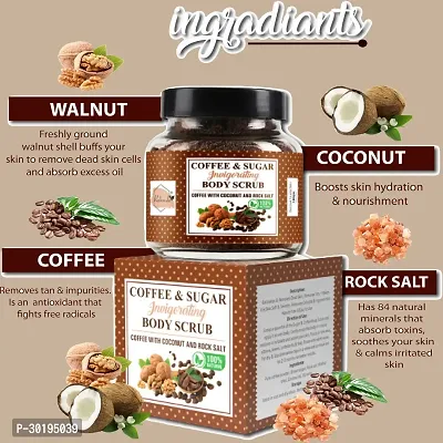 Rabenda Exfoliating Coffee Body Scrub for Soft-Smooth Skin De-Tan Bathing Scrub 100 g - Natural  Vegan-thumb4