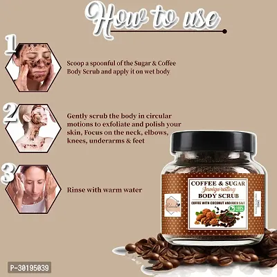 Rabenda Exfoliating Coffee Body Scrub for Soft-Smooth Skin De-Tan Bathing Scrub 100 g - Natural  Vegan-thumb2