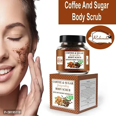 Rabenda Exfoliating Coffee Body Scrub for Soft-Smooth Skin De-Tan Bathing Scrub 100 g - Natural  Vegan-thumb0