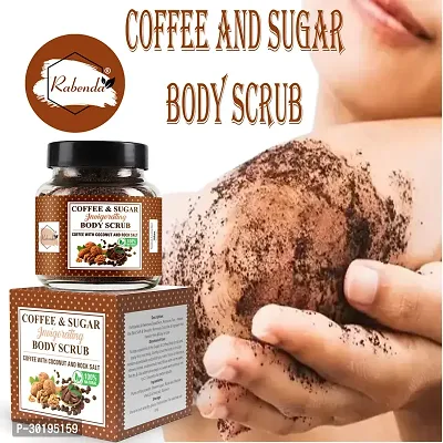 Rabenda Exfoliating Coffee Body Scrub for Soft-Smooth Skin De-Tan Bathing Scrub 100 g - Natural  Vegan-thumb0