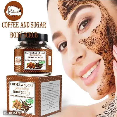 Rabenda Exfoliating Coffee Body Scrub for Soft-Smooth Skin De-Tan Bathing Scrub 100 g - Natural  Vegan-thumb0