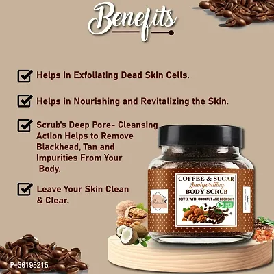 Rabenda Exfoliating Coffee Body Scrub for Soft-Smooth Skin De-Tan Bathing Scrub 100 g - Natural  Vegan-thumb4