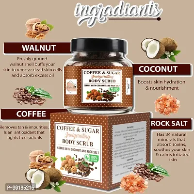 Rabenda Exfoliating Coffee Body Scrub for Soft-Smooth Skin De-Tan Bathing Scrub 100 g - Natural  Vegan-thumb2