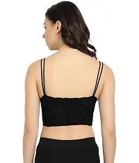 EX+OH Women's Silky Net Lightly Padded Non-Wired Bralette Bra-thumb1