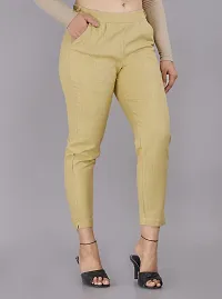 Real Bottom Women Regular Fit Elastic Waist Cotton Formal Trouser Solid Pant (Pack of 2)-thumb1