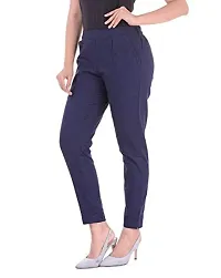 Real Bottom Women Slub Cotton (Navy Blue & Grey) (Pack of 2) Solid Pant-thumb3