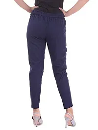 Real Bottom Women Slub Cotton (Navy Blue & Grey) (Pack of 2) Solid Pant-thumb4