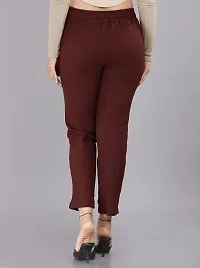 Real Bottom Women Regular Fit Elastic Waist Cotton Formal Trouser Solid Pant (Pack of 2)-thumb2