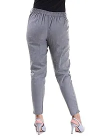 Real Bottom Women Slub Cotton (Navy Blue & Grey) (Pack of 2) Solid Pant-thumb2