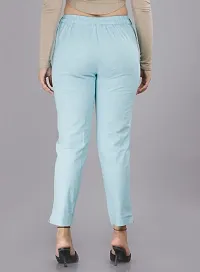 Real Bottom Women Regular Fit Elastic Waist Cotton Formal Trouser (All Colour & Size)-thumb1