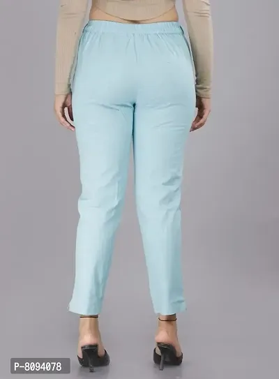 Real Bottom Women Regular Fit Elastic Waist Cotton Formal Trouser (All Colour & Size)-thumb2
