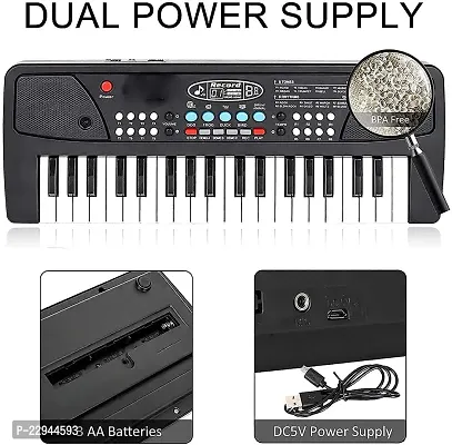 Key Piano Keyboard Toys For Kids Age 3-4-5-6-10 Years With Dc Power Option Recording Microphone With Usb Charging Electronics Piano Keyboard Musical Toy (Multicolor)-thumb2