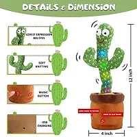 Dancing  Talking Cactus Plush Toys For Kids, Babies Age 3+ Wriggle  Singing Recording Repeat What You Say Funny Electric Speaking Best Gift For Kid (Green)-thumb1