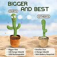 Dancing  Talking Cactus Plush Toys For Kids, Babies Age 3+ Wriggle  Singing Recording Repeat What You Say Funny Electric Speaking Best Gift For Kid (Green)-thumb4