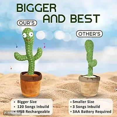 Dancing  Talking Cactus Plush Toys For Kids, Babies Age 3+ Wriggle  Singing Recording Repeat What You Say Funny Electric Speaking Best Gift For Kid (Green)-thumb5