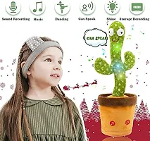 Dancing  Talking Cactus Plush Toys For Kids, Babies Age 3+ Wriggle  Singing Recording Repeat What You Say Funny Electric Speaking Best Gift For Kid (Green)-thumb2