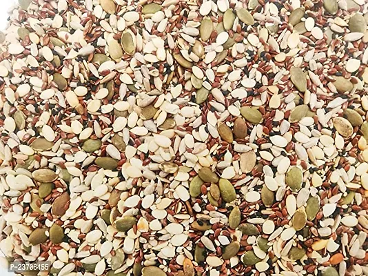 Mix Seeds for Immunity Booster Chia Seeds, Flax Seeds, Pumpkin Seed, Sunflower Seeds Mixed Seeds, Chia Seeds, Brown Flax Seeds, Pumpkin Seeds, Sunflower Seeds (400 g)-thumb0
