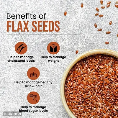 Flax seeds Rich in Omega 3 with Zinc and Protein for healthy life health supplements for weight management Brown Flax Seeds (Pack of 400gm)-thumb2