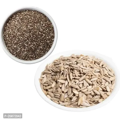 Sunflower Seeds  Chia Seeds Combo Pack of 400gm (200gm each)