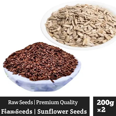 Flax Seed  Sunflower Seed Combo Pack of 400 (200gm each)-thumb0