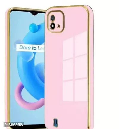 Stylish Pink Silicon Mobile Back Cover For Realme C11 2021