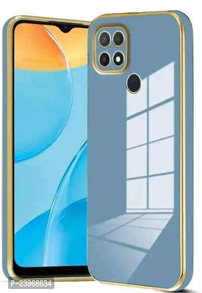 Stylish Blue Silicon Mobile Back Cover For Oppo A15