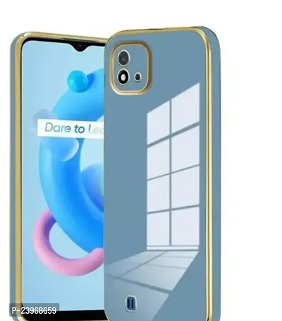 Stylish Blue Silicon Mobile Back Cover For Realme C11 2021