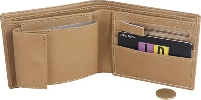 Men Casual, BEIGE Artificial Leather Wallet - Regular Size  (8 Card Slots)-thumb1