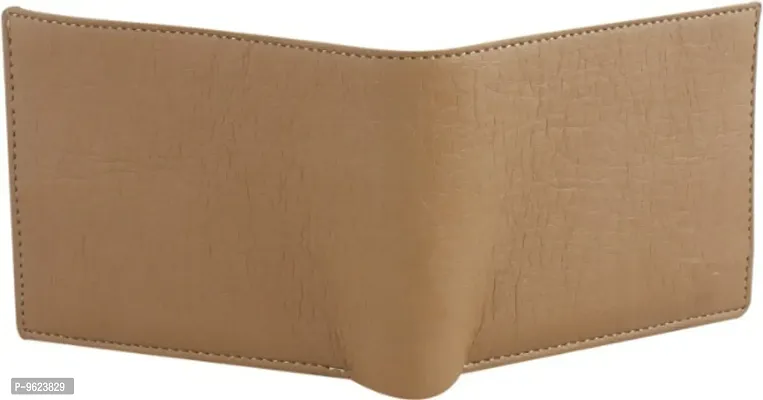 Men Casual, BEIGE Artificial Leather Wallet - Regular Size  (8 Card Slots)-thumb3